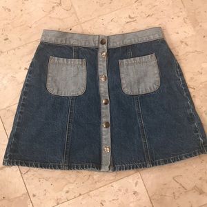 Button up jean mini skirt